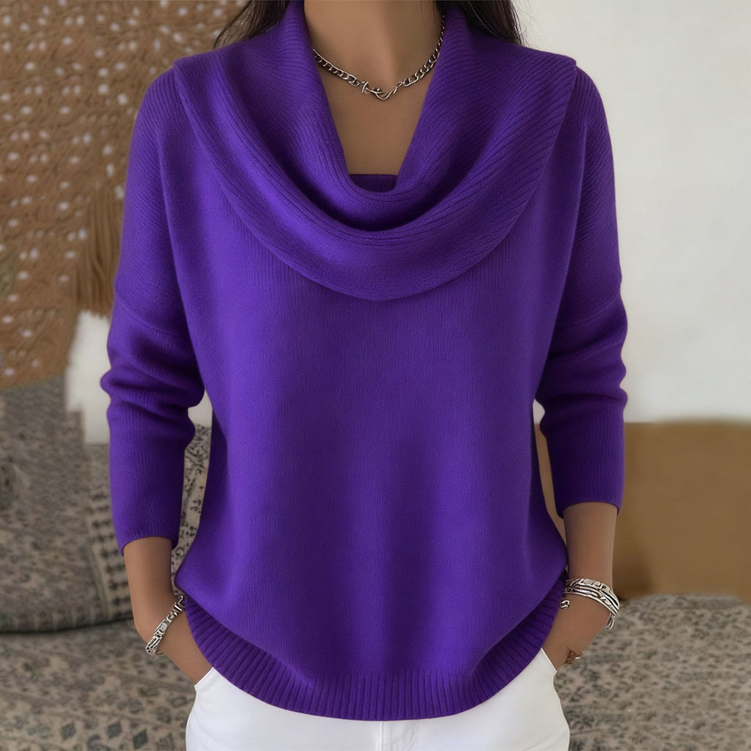 Marie Elegant Cowl Neck Knit Sweater